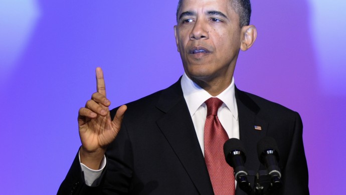 President Barack Obama speaks at the United Auto Workers conference in Washington, Tuesday, Feb. 28, 2012. (AP Photo/Susan Walsh)