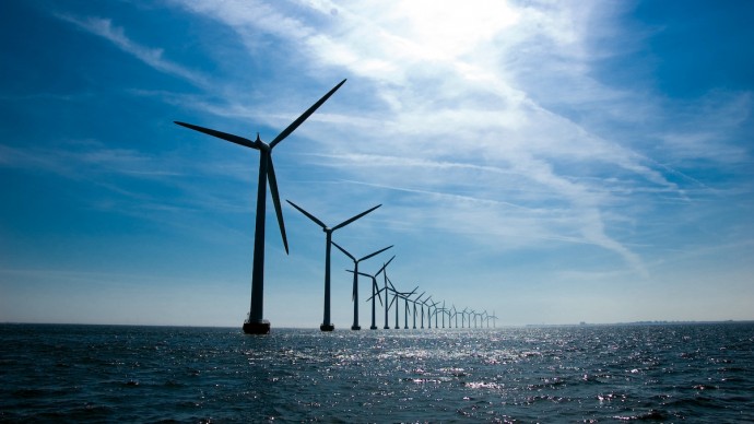 The Middelgrunden wind farm outside Copenhagen, Denmark. (Photo by Andreas Johannsen)