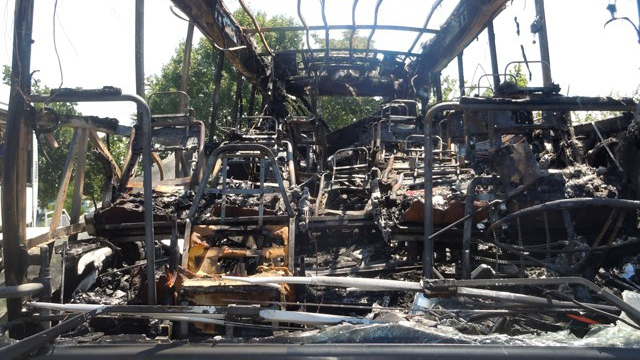 This image provided by the Bulgarian Interior Ministry Thursday July 19, 2012, shows the interior of a damaged bus following Wednesday's deadly suicide attack on a bus full of Israeli vacationers at the Burgas airport parking lot, Burgas, Bulgaria. (AP Photo/Bulgarian Interior Ministry)