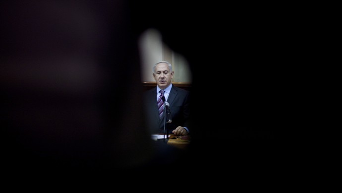 Israeli Prime Minister Benjamin Netanyahu chairs the weekly cabinet meeting at the Prime Minister's Office in Jerusalem, Sunday, Aug. 12, 2012. (AP Photo/Abir Sultan, Pool)