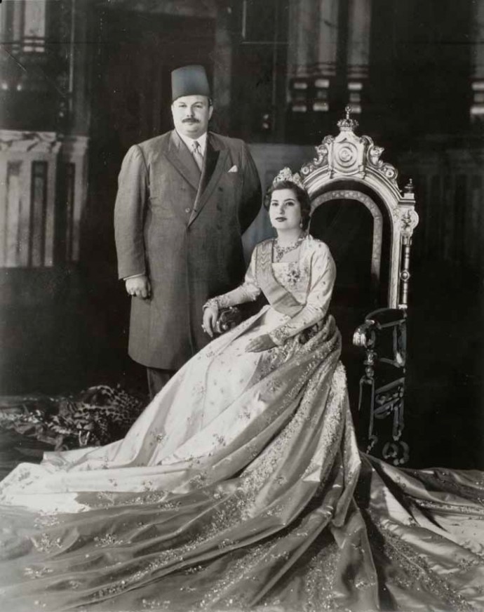 The official wedding photo of Farouk and Narriman. (Orignal photo courtesy the Nortbert Schiller Collection/MinPress)