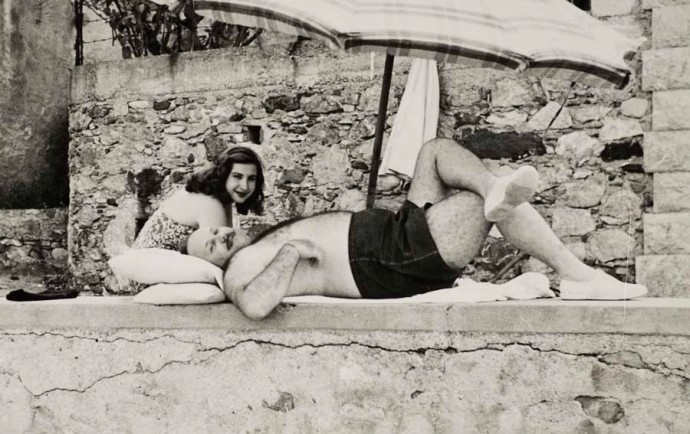Narriman and Farouk pictured together in the summer of 1951 during their "honeymoon," most probably taken on the Italian resort island of Capri. (Original photo courtesy Norbert Schiller Collection/MintPress)