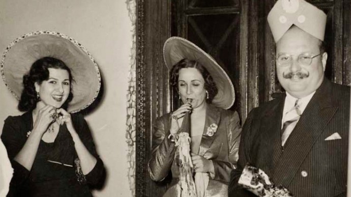 Farouk and Narriman attending some sort of costume party. (Original photo courtesy the Norbert Schiller Collection/MintPress)