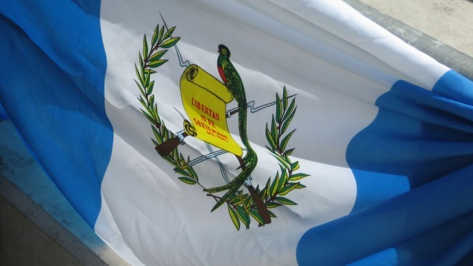 The Guatemalan flag is shown in Carson, Calif. on June 9, 2007. (Photo by Ruth L. via Flikr)