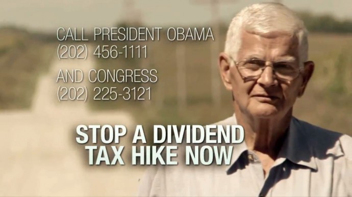 A screenshot from an ad paid for by the dark money group Defend My Dividend.