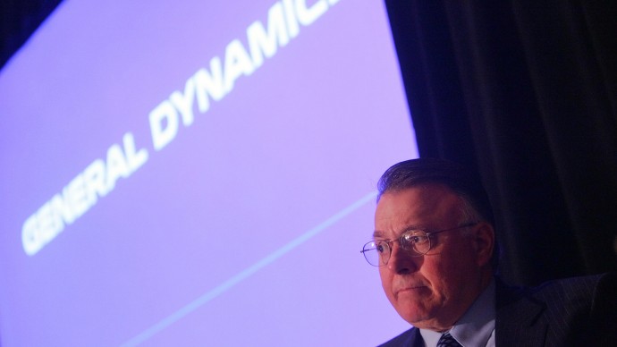 General Dynamics Chairman and CEO Nick Chabraja, speaks at the SG Cowen 27th Annual Aerospace and Defense Conference, in this Feb. 7, 2006, file photo in New York. (AP Photo/ Dima Gavrysh, file)