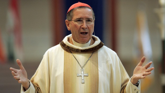 In this Sept. 22, 2007 file photo, Cardinal Roger Mahony speaks during an annual multi-ethnic migration Mass at the Cathedral of Our Lady of the Angels in Los Angeles. (AP Photo/Reed Saxon, File)