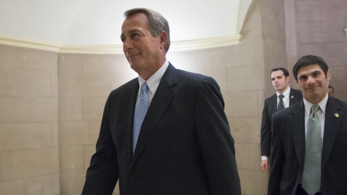 This Jan. 15, 2013 file photo shows House Speaker John Boehner of Ohio walking on Capitol Hill in Washington. (AP Photo/J. Scott Applewhite, File)