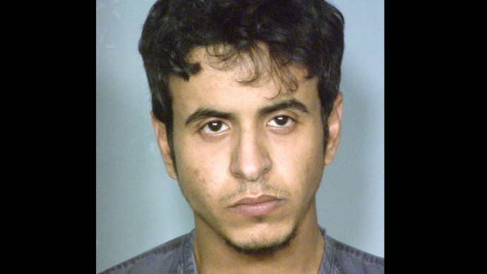 This image provided by the Las Vegas Metropolitan Police Department shows Mazen Alotaibi, 23,  a sergeant in Saudi Arabiaís air force who was arrested Dec. 31, 2012, in Las Vegas on charges that he pulled a teenage boy into Las Vegas Strip hotel room and sexually assaulted him the morning of the cityís big New Year's Eve fireworks extravaganza. (AP Photo/Las Vegas Metropolitan Police Department)