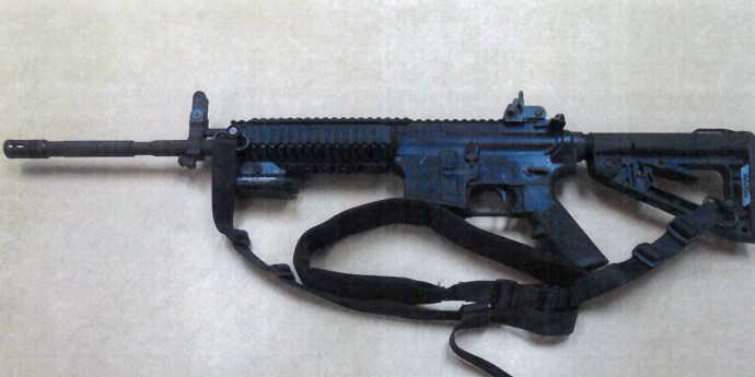 This image provided by the Fontana Unified School District Police shows a Colt LE6940 semiautomatic rifle, one of 14 purchased by the Fontana Unified School District to help provide security for the school, in California. (AP Photo/FUSD Police)